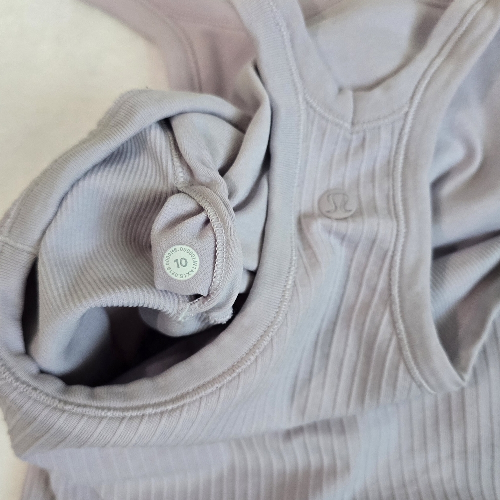Lululemon Ebb To Street Tank Top Storm Mauve Workout Shirt Size 10 Activewear - Picture 3 of 4